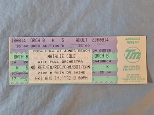 August 8-14-92 1992 NATALIE COLE Ticket Stub Jones Beach New York - Picture 1 of 2