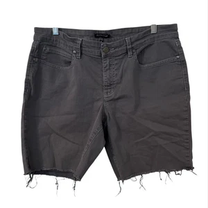 Eileen Fisher Cut Off Denim Jeansshorts Gr. 14 grau Bio Baumwolle Stretch Grunge - Bild 1 von 6