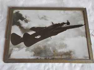 Vintage WW2 Framed post card American P61 Black Widow le veuve Noire - Picture 1 of 2