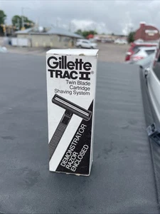 Vintage Gillette Trac II Demonstrator Razor In Sealed Box Never Opened Rare HTF - Picture 1 of 4