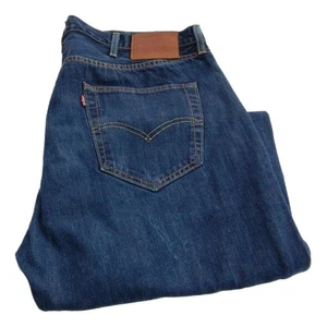 Levi Lot 501 Straight Jeans Big E Blue Waist 38 Leg 32 W38 L32 Button Fly(Q7419) - Picture 1 of 9
