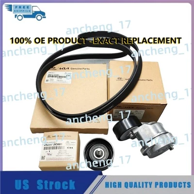 New OEM V-Ribbed Belt & Tensioner Kit for 10-13 Hyundai Genesis Coupe 2.0L US Foto 1 de 4
