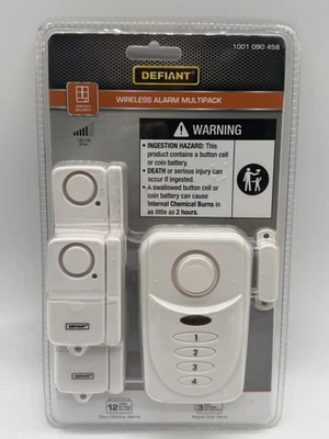 Defiant Wireless Door Window Alarm Kit 4pc Home Security Entry Alert System - Image 1 of 2