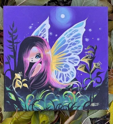 Fairy Original Art Painting Nico Niemi 10" X 10"  OOAK - Image 1 of 2