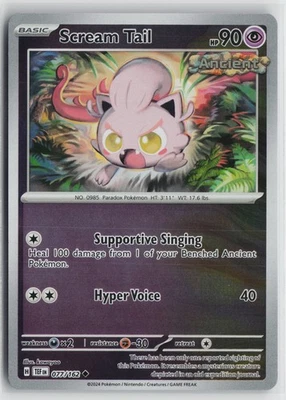 Pokemon Scream Tail 077/162 SV05: Temporal Forces Reverse Holo card - Image 1 of 2