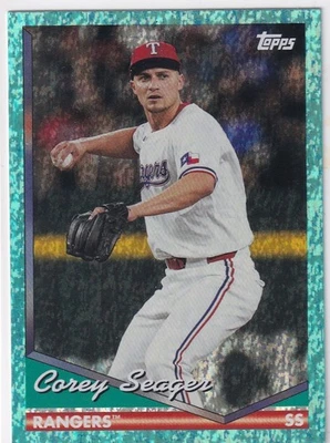 2025 Topps Archives Corey Seager 54/75 Aqua #263 Rangers PWE - Image 1 of 2