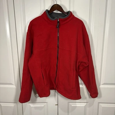 Kellysport Mens XL Fleece Jacket Red Full Zip Outdoor Warm Layer Casual Outerwea - Image 1 of 4
