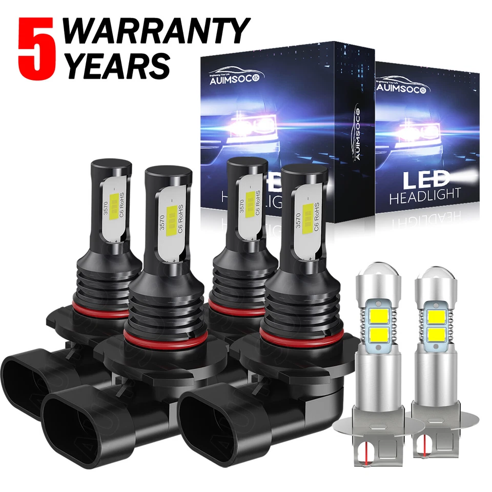 For Chrysler 300M 1999-2003 2004 6x LED Headlight Hi Lo Beam Fog Light Combo KIT - Image 1 of 4