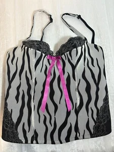 Neu Lane Bryant Cacique schwarz Zebra Tier rosa Korsett 18 20 Bügel sexy Netz - Bild 1 von 6