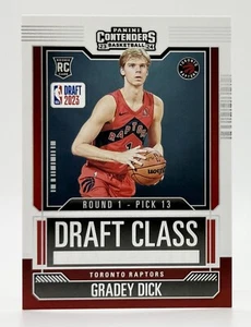 2023-24 Panini Contenders Draft Class #7 Gradey Dick RC Toronto Raptors - Picture 1 of 2