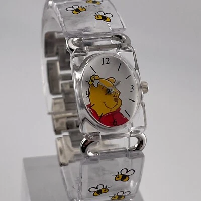 Reloj Disney Winnie The Pooh Mujer 18mm Estuche Transparente Banda Raro Cuarzo Analógico Foto 1 de 4