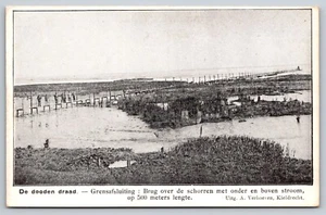 Postal - Bélgica De Dooden Draad la valla fronteriza con río Holanda 1N - Imagen 1 de 2
