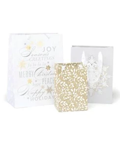 Masterpiece Studios 3 Piece White / Gold / Silver Glam Gift Bag Set - Imagen 1 de 1
