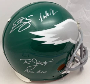 Eagles Cunningham McNabb Jaworski w/ Insc Signed TB FS Authentic Helmet PSA 123 - Picture 1 of 10