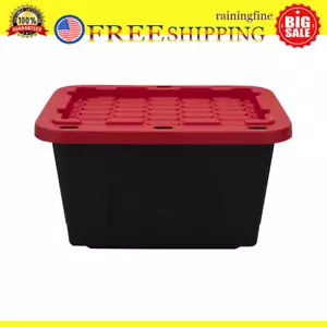 12 Gal Storage Bin W/ Lid Stackable Shoe Clothing Tool Organizer Box Plastic NEW - Picture 1 of 8