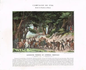 TYPOGRAVURE XIXe ARMéE NAPOLéON BONAPARTE 1796 HONNEUR  au GéNéRAL MARCEAU - Picture 1 of 1