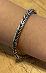 Sterlingsilber 925 quadratisch gewebt verbundenes Armband 7,5"" - atemberaubend - 22 Gramm - Bild 1 von 6