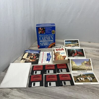 VTG Video Game Broderbund Where in the USA is Carmen Sandiego MAC 1992 Floppy - Image 1 of 4