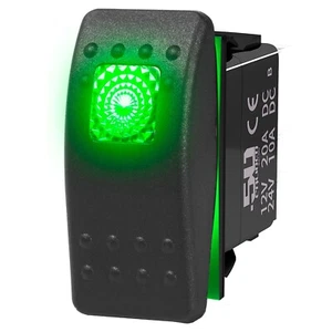 LED Rocker Switch On/Off Momentary Horn Button Rat Hot Rod Drag Race Car Green - Picture 1 of 8
