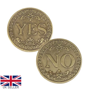 Yes No Coin Decision Maker Making Flip Metal Coin Gift Collectable Deciding Fun - Picture 1 of 4