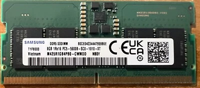 Samsung 8GB 1Rx16 PC5-5600 SODIMM DDR5-44800 Laptop Memory P/N  M425R1GB4PB0-CWM - Image 1 of 3