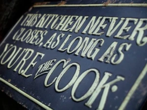 3D Schild Blech Relief Text 50 x 20 cm ❤️ Spruch Tafel Küche kochen Liebe Wörter - Bild 1 von 4