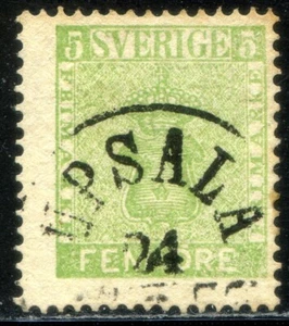 Svezia 1858 - Cat. Unificato n. 6 usato - annullo originale (m379) - Picture 1 of 2