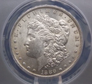 1886 "O" Morgan SILVER Dollar $1 ANACS AU58 Details #626 About Uncirculated - Picture 1 of 5