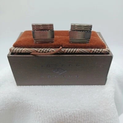 Juego de gemelos Joseph Abboud Silvertone en caja original Foto 1 de 4