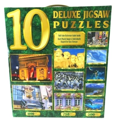 NIB Sure-lox 10 Deluxe Jigsaw Puzzles in box Total 6750 Pieces FACTORY SEALED - Image 1 of 4
