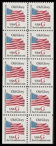 US 2885a Flag Red G series 32c pane 10 KCS MNH 1994 - Picture 1 of 1