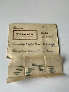 Vintage Pair Of Timex Dauphine Chrome And Green Lume Hour and Minute Hands NOS - Picture 1 of 5