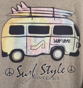 Camiseta estilo surf para hombre Clearwater Beach gráfica 3X L algodón manga corta gris - Imagen 1 de 5