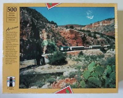 Vtg Arizona Verde River puzzle Coconino Plateau jigsaw Rainbow Works 500 15"x18" - Image 1 of 3