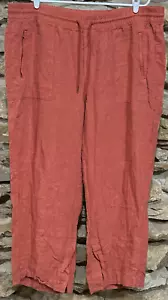 Athleta Retreat 100% Leinen Hose weites Bein weich Persimmon Größe 22 - Bild 1 von 6