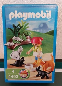 Playmobil 4493 Katzenfamilie, Tiere, Mäuse, Sträucher, Mädchen aus 2004 in OVP - Bild 1 von 2