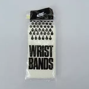 VTG 90s Nike Swoosh White Wristbands 2-Pack Made USA New Old Stock NOS Sealed - Picture 1 of 4