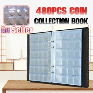 480 Coin Holder Collection Storage Collecting Money Penny Pockets Album Book AU - Picture 1 of 11