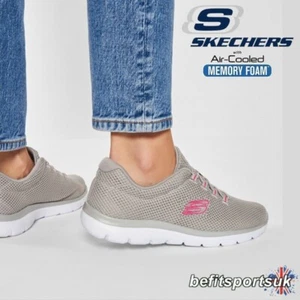 SKECHERS DAMEN SNEAKER GRAU SKETCHERS DAMEN MEMORY FOAM SLIPPER WANDERSCHUHE - Bild 1 von 12