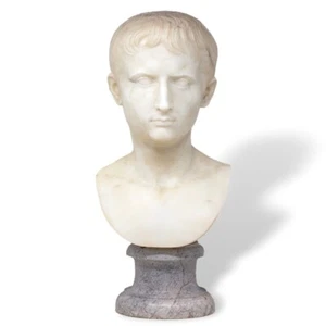 Antique Italian Marble Bust Augustus Caesar - Picture 1 of 19