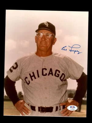 Al Lopez PSA DNA Signed  8x10 Photo Autograph White Sox - Image 1 of 3