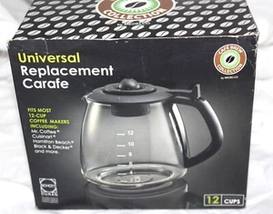 Universal Replacement COFFEE Carafe 12 Cups GL312 BLACK Mr. Coffee Cusinart &mor - Picture 1 of 5
