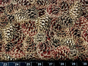 Tina Scrap 9"x21" Christmas Metallic Gold Pinecone Pine Winter Cotton Fabric - Picture 1 of 1