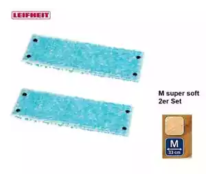 Leifheit 2er Set Wischbezug M super soft 33cm für sensible Böden, Ersatzbezug - Bild 1 von 2