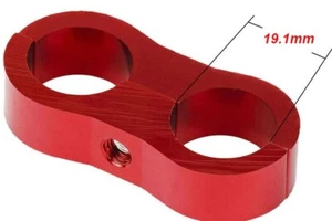 19MM Hose Separator - Red Alloy (AN-10 10AN) Twin Braided Pipe Seperator Clamp - Imagen 1 de 7