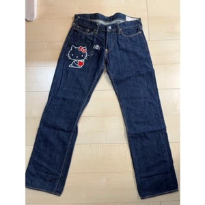 EVISU Denim Pants Rare Sanrio Hello Kitty Collab Lot 2022 Size 30 Used Japan - Picture 1 of 10