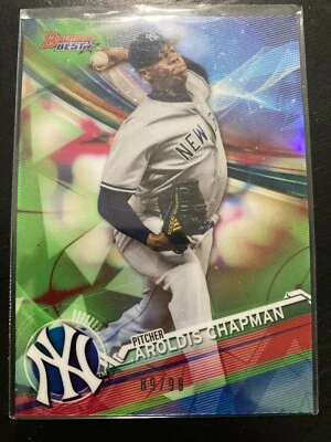  2017 Bowman's Best Green Refractors #45 Aroldis Chapman/99! KC34 - Image 1 of 2