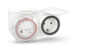 TEMPORIZADOR PARA EXTERIOR GARZA IP44 PROGRAMABLE ENCHUFE ANALOGICO PROGRAMADOR - Imagen 1 de 2