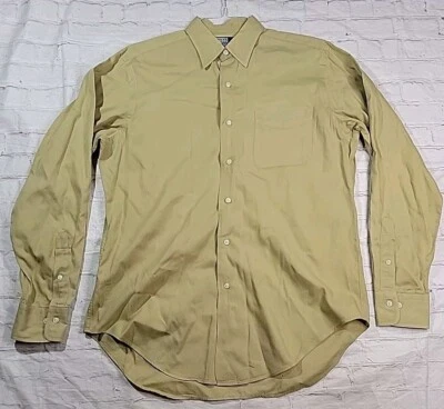Camisa Polo Ralph Lauren Talla Med 15.5 34/35 Warwick Algodón Tostado Manga Larga Botón Foto 1 de 4