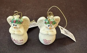 Lot de 2 ornements anges Ganz Babys 1er Noël paix amour joie - Photo 1/7
